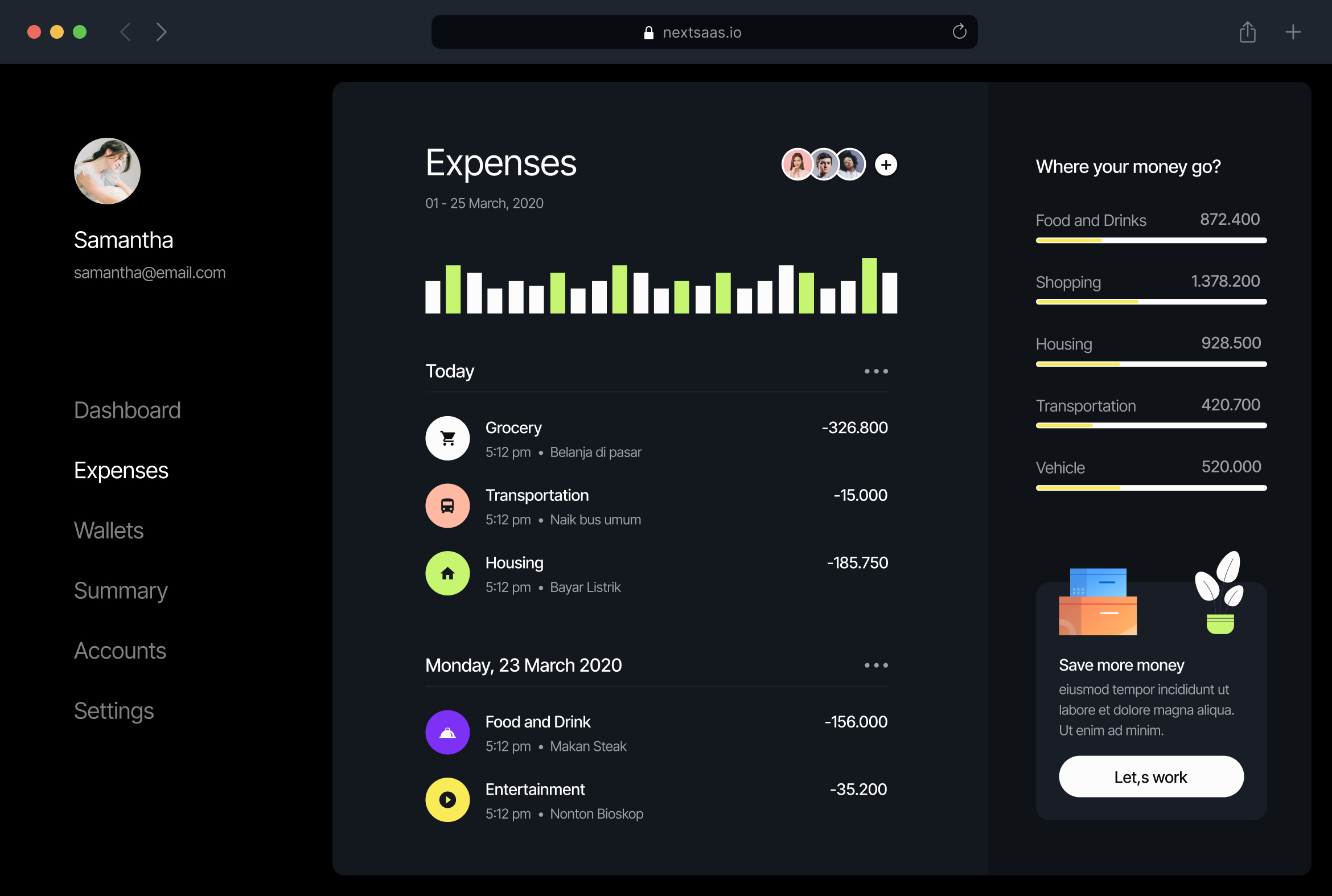 NextSaaS risk management platform interface