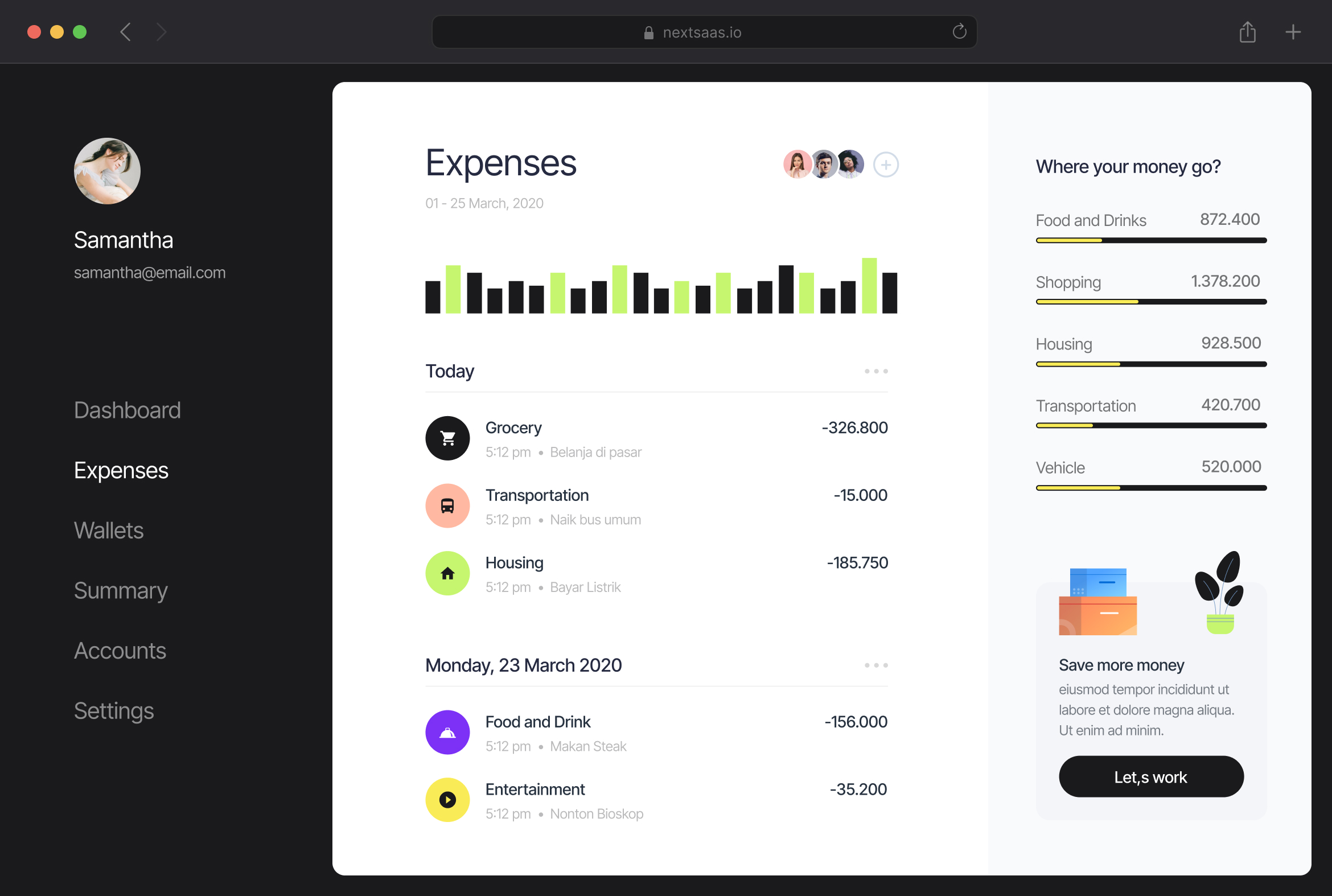 NextSaaS risk management platform interface